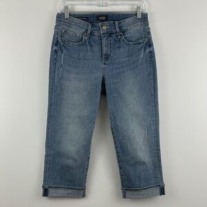 NYDJ Marilyn Crop Distressed Jeans Cool Embrace Lift Tuck Mid Rise 4
